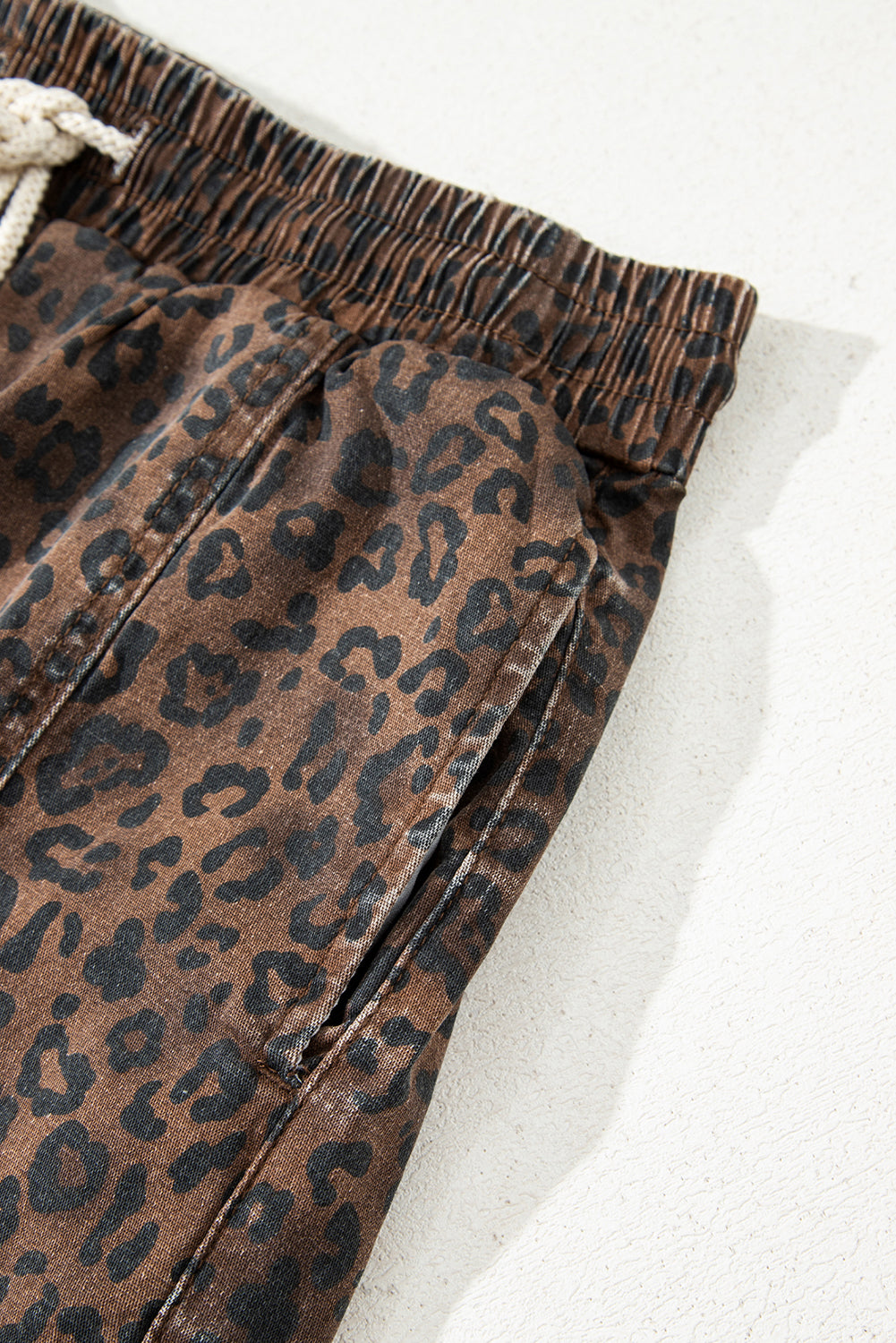 Leopard Print Denim Skort
