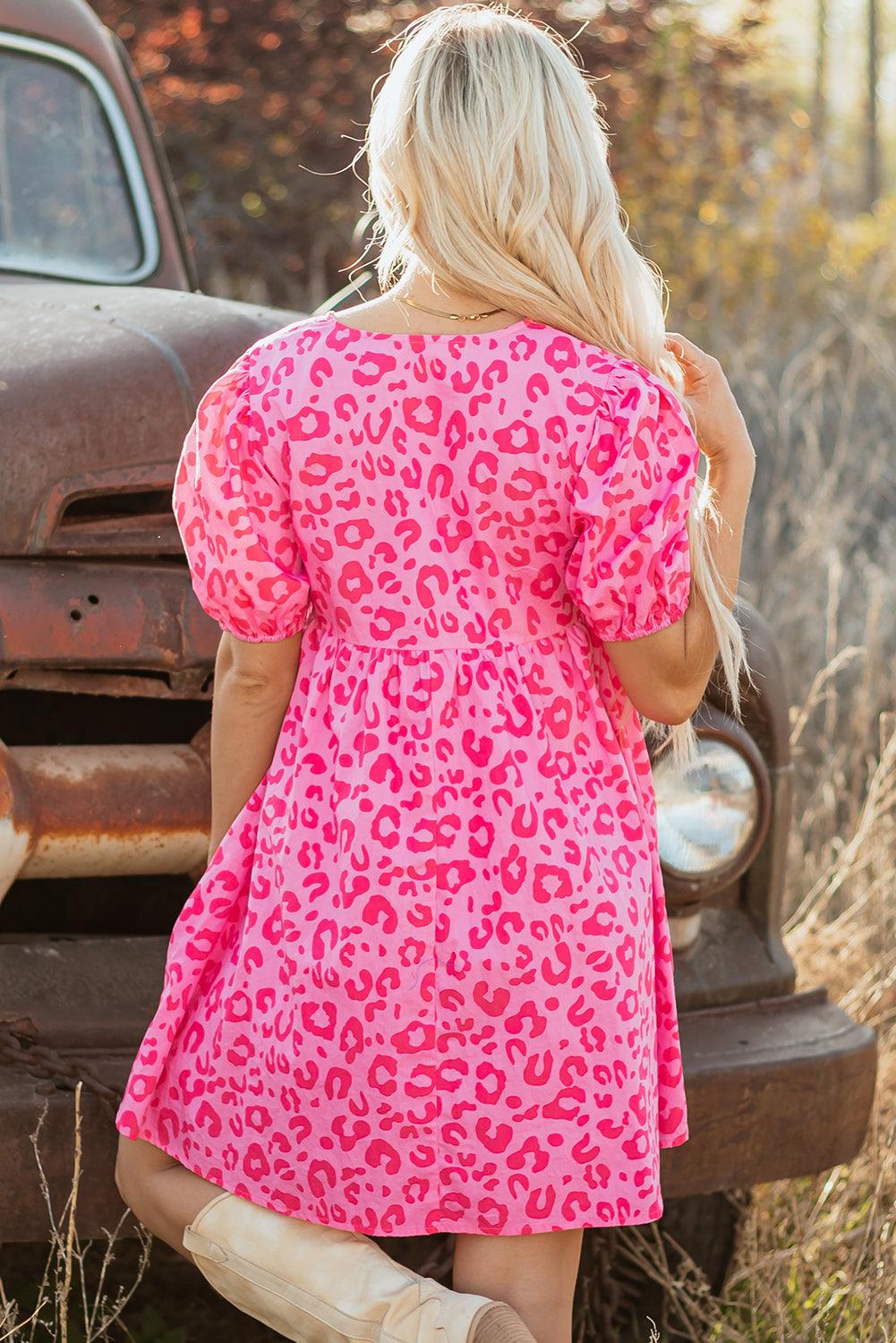 Rose Leopard Mini Dress