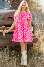 Rose Leopard Mini Dress