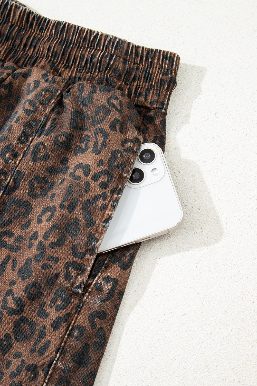 Leopard Print Denim Skort