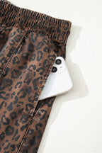 Leopard Print Denim Skort