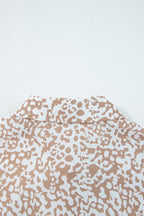 Khaki Leopard Striped Western Casual Shirt