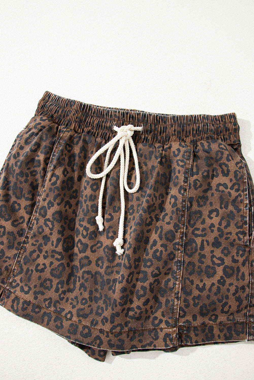 Leopard Print Denim Skort
