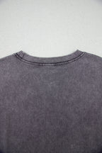 Medium Grey TEXAS Steer Head Graphic Mineral Wash Oversized T Shirt